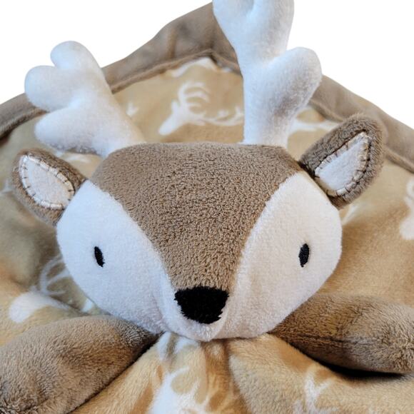Levtex Baby Deer Security Blanket Lovey 11" Beige Plush Comfort Blanket Plushie - Picture 2 of 16